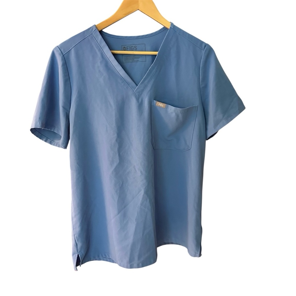 Figs Catarina One-Pocket Scrub Top Graphite Blue Size Large‎ PO 1683